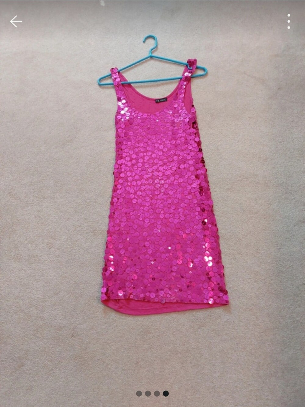 WOMEN Hot Pink Sequin Tank Dress